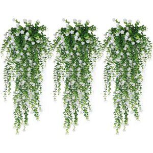 Artificial Hanging Plants Fake Hanging Plant Faux Eucalyptus Leaf